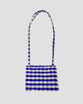 Mini Long Lady Bag in in Gingham Purple Ivory