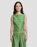Boatneck Top in Green Yellow
