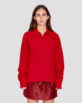 Snap Down Shirt in Red Nylon