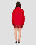 Snap Down Shirt in Red Nylon
