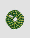 Scrunchie in Gingham Green Yellow