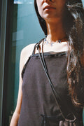 Noué necklace - Pale blue / Black