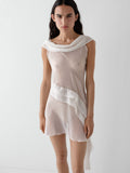 Boa Dress - White